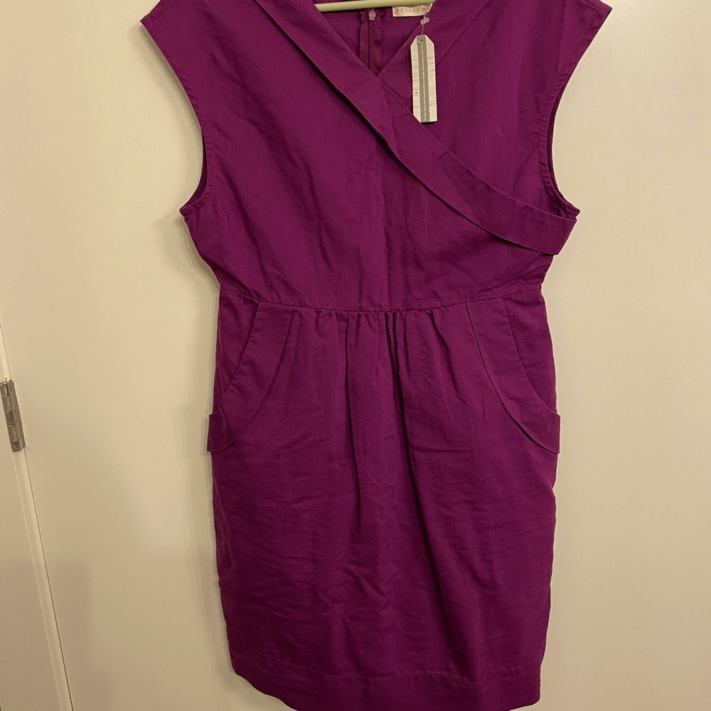 Purple summer dress with pockets